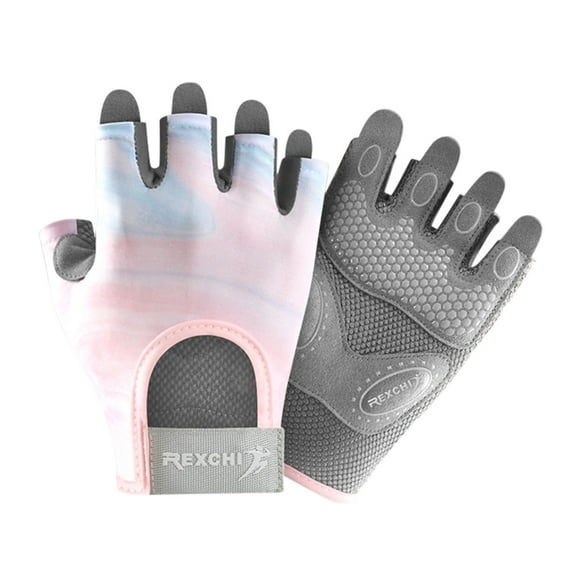 Baberdicy Women's Half-Finger Gym Gloves - Non-Slip Workout Gloves - Horizontal Bar Training - Wrist Support - Breathable Mesh B,One Size