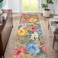 thumbnail image 3 of Shininglove Area Rugs Floral Washable Living Room Carpet, Non-Slip Low Pile Indoor Accent Soft Throw Rug for Bedroom Office Dining Room Nursery, 3 of 3