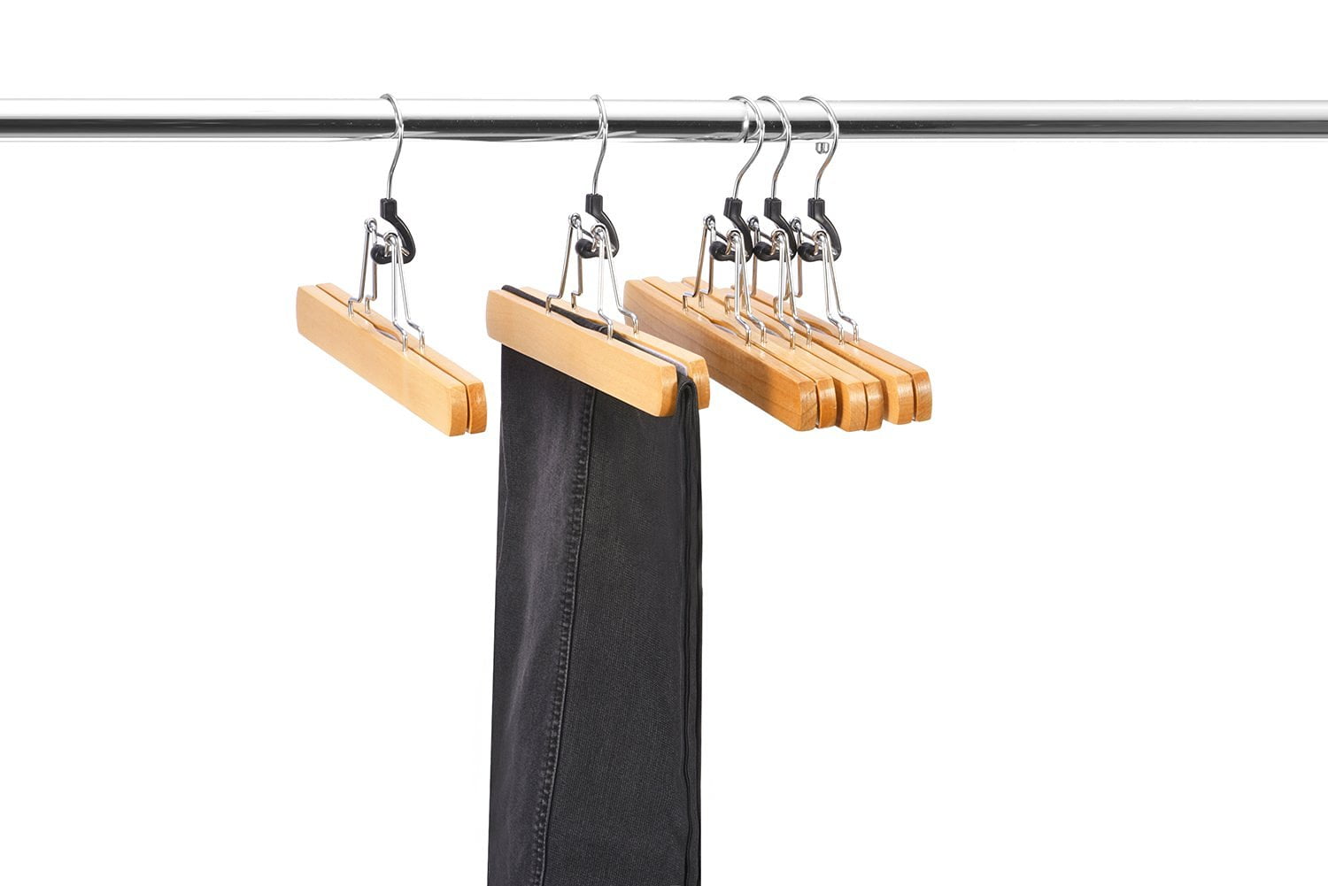 Royalhanger 10 Pack Non Slip Wooden Slack Hangers Collection Pants Royalhanger 10 Pack Non Slip Wooden Slack Hangers Collection Pants Hanger For Pant Skirt And Trouser Natural Finish Com