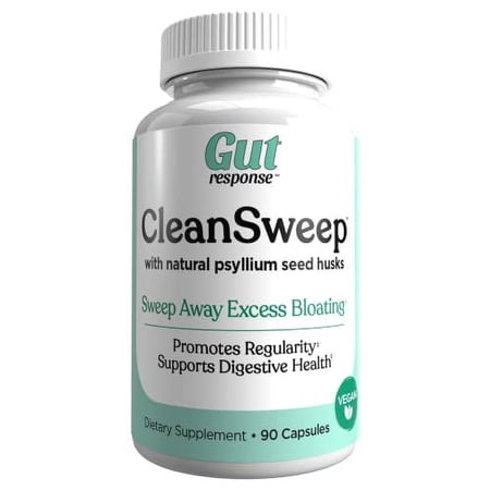 Gut Response CleanSweep Capsules, Supports Healthy Bowel Movements, Digestive Health Support, Promotes Regularity, Natural Psyllium Seed Husk, Daily Fiber Supplement, 90 Capsules, 90 Servings