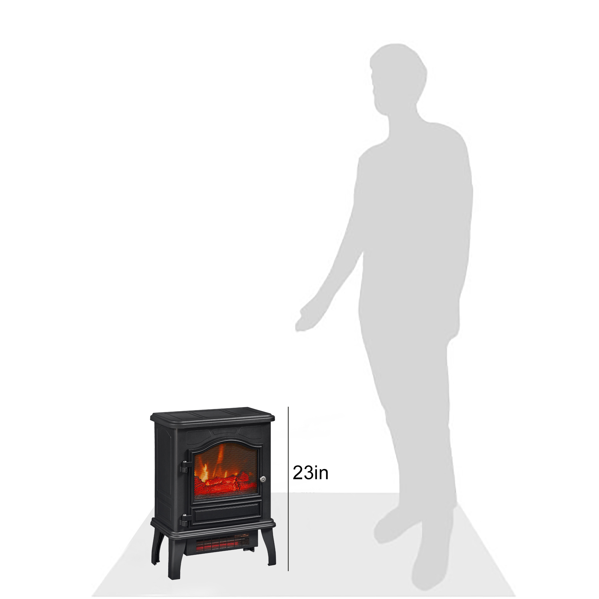 ChimneyFree Powerheat Infrared Quartz Electric Stove Heater, 1500W, Black - image 14 of 15