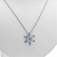 thumbnail image 3 of Women's Blue Crystal Snowflake Pendant Fashion Necklace Clavicle Chain, 3 of 3
