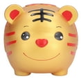 thumbnail image 4 of Hucha con forma de tigre Ticfox pintada a mano para niños decoración del hogar almacenamiento de monedas rojo medio, 4 of 14