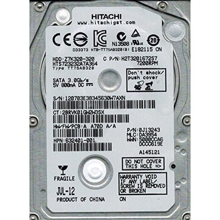 Hitachi HTS723232A7A364 P/N: 0J13243 MLC: DA3954 320GB