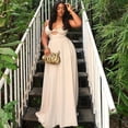 thumbnail image 5 of Women's Hollow-Out Chest Wrapped Sleeveless Backless Long Dress, High Waist, Solid Color, 5 of 22