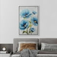 thumbnail image 2 of PixonSign Framed Canvas Print Wall Art Pastel Watercolor Blue Daisy Flowers Nature Wilderness Illustrations Modern Art Botanical Floral Farmhouse/Country Relax/Calm/Cozy - 16"x24" White, 2 of 5