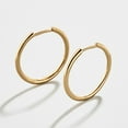 thumbnail image 2 of 13mm Gold Hoop Earrings Stainless Steel Minimalist Stackable Classic Retro Style, 2 of 4