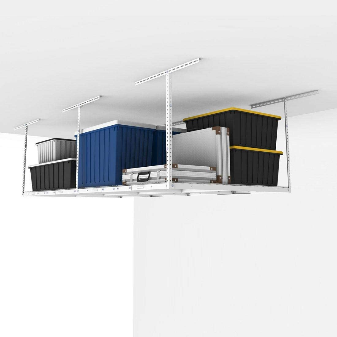 FLEXIMOUNTS 4x8 Overhead Garage Storage Rack Adjustable Ceiling Storage
