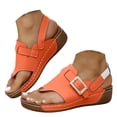 thumbnail image 3 of DAFEI Women's Summer Wedge Sandals Crystal Square Open Toe Flip Flops Versatile Casual Shoes, 3 of 8