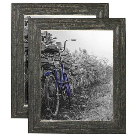- 2 Pack - 8x10 Rustic Distressed Frame - Wall & Table Top Display