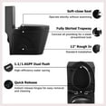 thumbnail image 6 of 1.1/1.60 GPF Dual-Flush One Piece Toilet, Water-Saving Elongated Comfort Height Floor Mounted, Soft Close Seat,Matte Black, 6 of 6