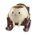 thumbnail image 3 of Colaxi Cat Flower Pot Plant Container Creative Small Versatile Decorative Ornament Flowerpot for Windowsill Bedroom Table Patio Desk Rocking Chair, 3 of 8