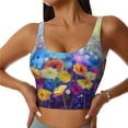 thumbnail image 2 of Uemuo Spring Flower Seasonal Pattern Women's Sports Bra - High Impact Support, Breathable, and Comfortable Athletic Bra for Running, Yoga, and Workouts, 2 of 9