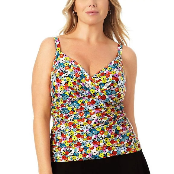 Anne Cole Plus - Twist Front Underwire Tankini Swim Top