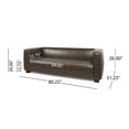 thumbnail image 2 of Minkler Contemporary Faux Leather 3 Piece Living Room Sofa Set, Dark Brown and Dark Walnut, 2 of 13