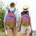 thumbnail image 5 of Yiaed Glitter Rainbow Print Backpack, Premium Laptop Backpack, Travel Backpack for Women, Lightweight Backpacks, Comfortable Back Pack-Medium, 5 of 7