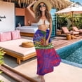 thumbnail image 3 of Yuyamidu Beach Sarong Wraps for Women Haiti Flag Chiffon Beach Pareos Sarong Sheer Swimsuit Cover Ups Swimwear Hawaii Style Summer Bathing Suit, 3 of 7