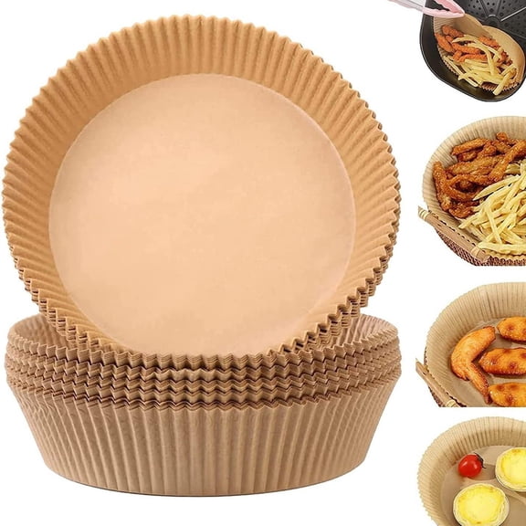 6 Inch Round Air Fryer Paper Liners, Disposable Nonstick Parchment Paper for Air Fryer, Oven, Microwave and Baking, Oil-Resistant Water-Resistant Cooking Liners for Home Kitchen