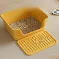 thumbnail image 6 of Cat Litter Box Large Capacity Semi-closed Plastic Anti-Splash Cats Toilet Bedpan Big Mac Oversized Cat Tray Bedpan Cat Toilets, 6 of 9