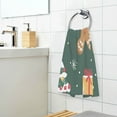 thumbnail image 3 of Yayeee 2 Pack Hand Towels for Bathroom 100% Cotton 16" x 28" Kitchen Towel, Green Christmas Gingerbread, 3 of 7