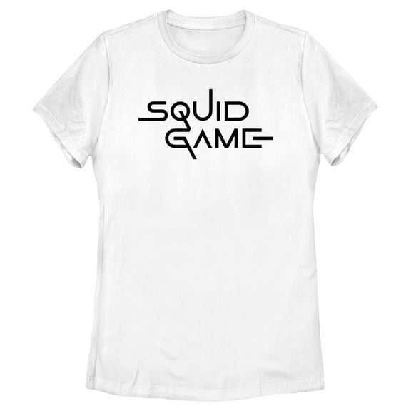 Women's Squid Game Logo White Graphic Tee White Small