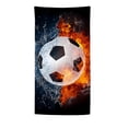thumbnail image 2 of Beach Towel 140x70 cm, Multicolor Football Pattern, Quick-Dry Polyester Towel for Swimming, Travel, Sports, 1 Piece, 2 of 6
