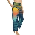 thumbnail image 2 of Junzan Palm Trees Women'S Pajama Pants Drawstring Comfy Sleep Bottoms With Pockets, 2 of 9