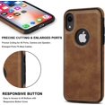 thumbnail image 5 of Classy Design Luxury Leather Phone Case for iPhone XR Non-Slip Grip Full Body Ultra Slim Protective Case 6.1 Inch (Brown), 5 of 12