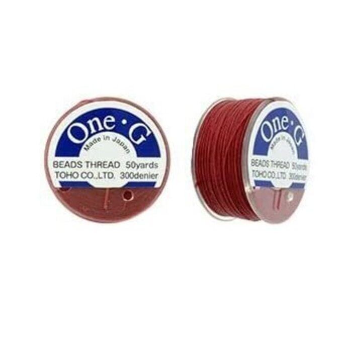 Toho OneG Beading Thread Red, 50 Yard spool