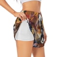 thumbnail image 3 of Lsque Abstract Lion Painting Printed Women's Running Shorts with Liner Pockets,Elastic Quick Dry Workout Athletic Gym Yoga Shorts,Womens High Waist Shorts-Large, 3 of 9