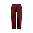 thumbnail image 4 of biudgviw Capri Pants for Women High Waisted Cropped Pants Cuffed Hem Solid Color Straight Leg Summer Linen Pants with Pockets, 4 of 4