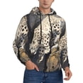 thumbnail image 2 of Pofeuu Graceful Snow Leopard Print Mens Casual Hooded Collar Drawstring Hoodies Pullover Sweatshirts Casual Long Sleeve Shirts-Medium, 2 of 7