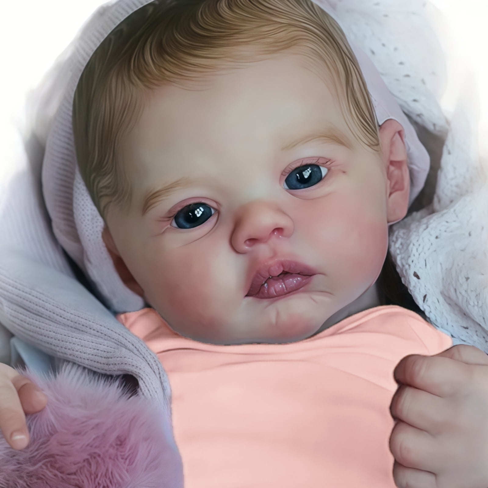 Adorable 18-Inch Reborn Baby Doll - Realistic Details, Handmade Look, Cuddly & Poseable - Perfect for Collectors & Gifts