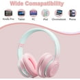 thumbnail image 5 of Bluetooth Kids Headphones, Wireless Kids Headphones Over Ear with Microphones,Stereo Sound,8H Playtime, Foldable&Adjustable Children Headphone,Pink, 5 of 5