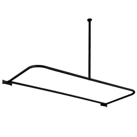 D-Shaped Shower Curtain Rod, Matte Black - 2.13 x 26.5 x 63 in.
