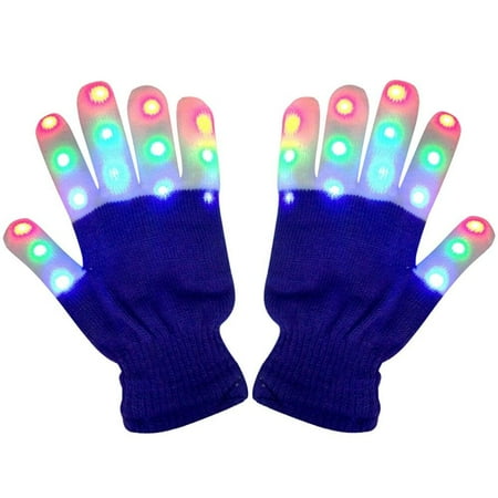 

Glowing Gloves Led Colorful Gloves Adult A Pair Of Halloween Christmas Party Gifts Winter Unisex Adult Gloves