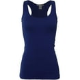 thumbnail image 4 of Bozzolo Women's Basic Cotton Spandex Racerback Solid Plain Fitted Tank Top -RT1777, 4 of 11