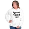 thumbnail image 3 of Resting Brunch Face Cute Funny RBF Women Crewneck Sweatshirt Brisco Brands S, 3 of 6