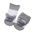 thumbnail image 4 of Povozer Baby Booties Girl Boy Cozy Sock Shoes Toddler Warm Knit Booties(Gray,One Size), 4 of 5