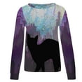 thumbnail image 4 of Amzcrzy Sweat-Shirt pour Femmes Col Rond Imprimé Manches Longues Hauts Blouse Régulière Imprimée Chemises Manches Longues pour Femmes Chandail Chandail en Molleton Col Rond Chandail en Molleton pour Femmes L, 4 of 5