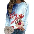 thumbnail image 1 of Innerwin Chandail de Noël Imprimé Élan pour Femmes Chandails de Noël Voyage Col Rond Ample chandail Hauts Élan, 1 of 2