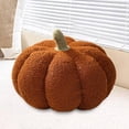 thumbnail image 2 of kowaku Halloween Pumpkin Pillow, Pumpkin Throw Pillow, Thanksgiving Gift, Birthday Party, 3D Pumpkin Throw Pillow for Couch, Car, Sofa Brown, 2 of 7