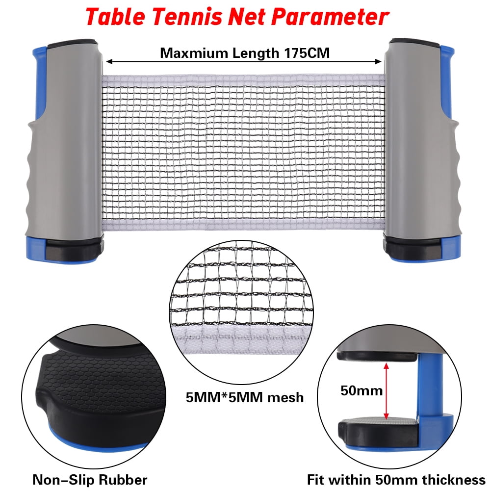 Portable Ping Pong Net Rack Retractable Table Tennis Net Train Rack Replacement 