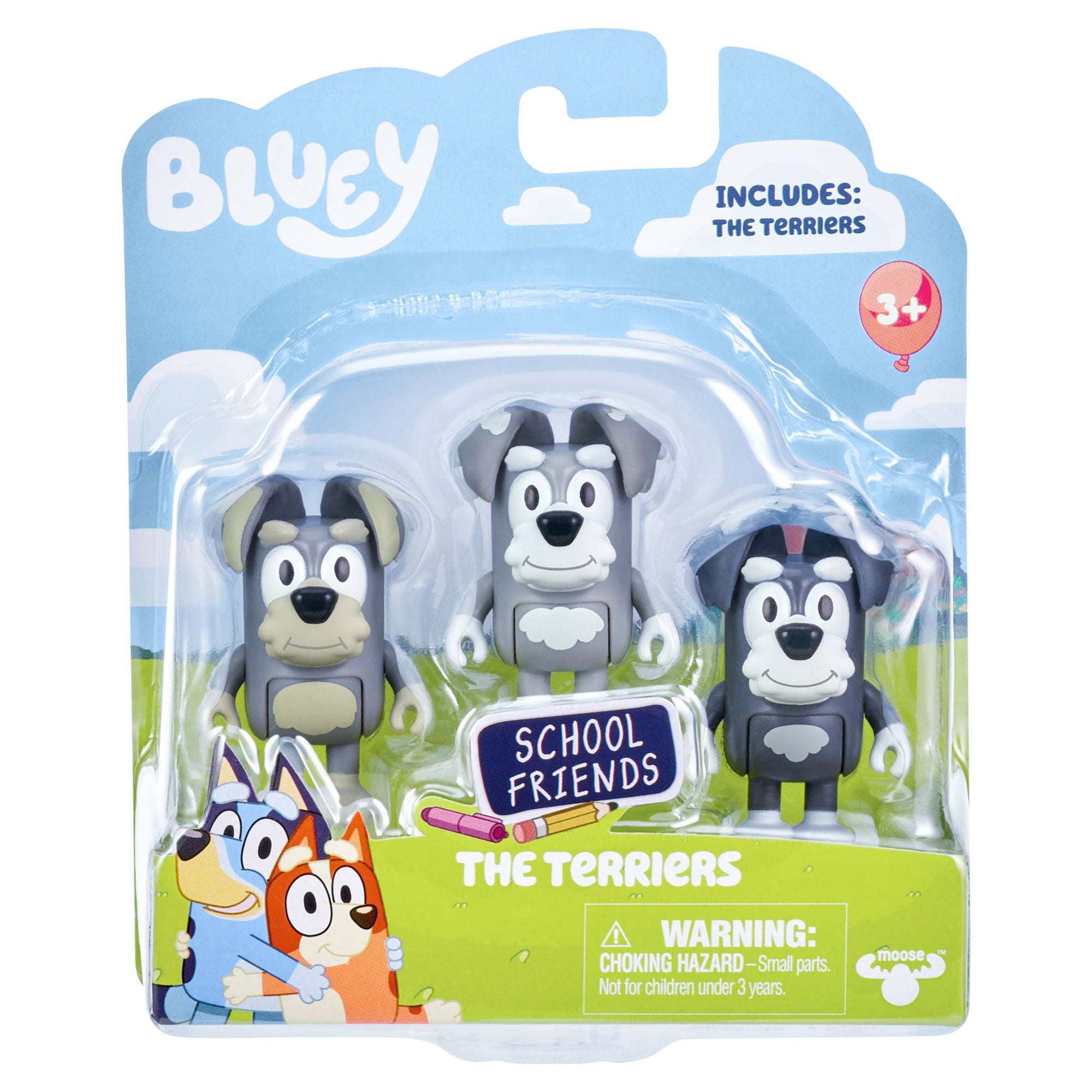 Bluey School Friends 2-Packs: The Terriers, 2.5 inch figures with accessories , Preschool, Ages 3+