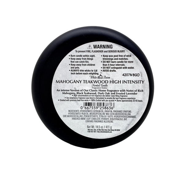 Bath & Body Works White Barn 3-Wick Candle, Mahogany Teakwood High Intensity, 14.5 oz, Scented Candle