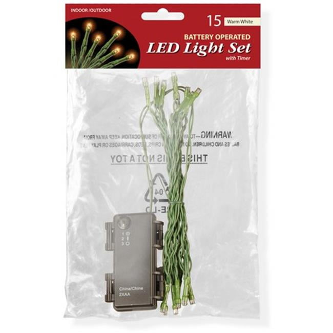 National Tree Battery Operated LED Light String Set, 15 BulbColorWarm