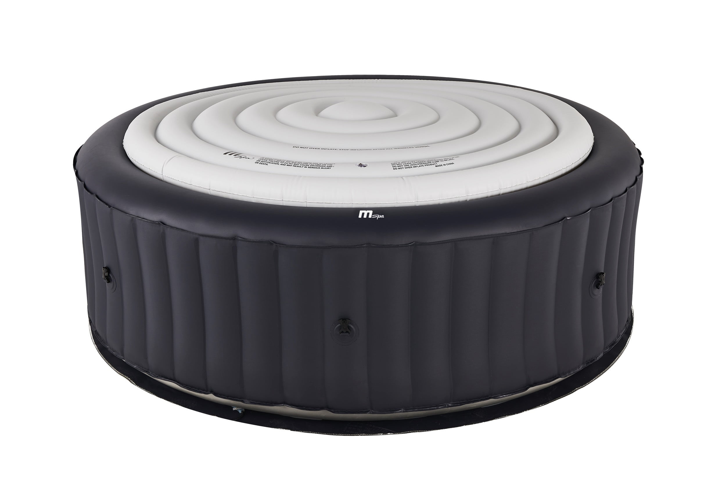 M SPA Urban Series Aurora Round Inflatable Hot Tub Spa with Bubble Massaging and Sanitizer Lighting for 4+2 Person