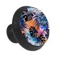 12 Pieces Cool Aesthetic Palm Leaves Pattern Glass Knobs for Dresser