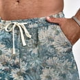 thumbnail image 7 of Men's Floral Print Drawstring Waist Shorts Summer Vacation Shorts with Pockets Blue 3XL, 7 of 7