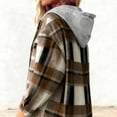 thumbnail image 6 of Enjoytime Women's Coats Plaid Print Long Sleeve Zip Up Jackets Fall Winter Cozy Warm Casual Outerwear with Hood, 6 of 7